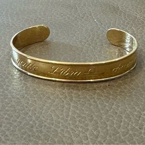 Vintage Avon Libra Bracelet Gold Tone Open Cuff Bangle Zodiac Lovers